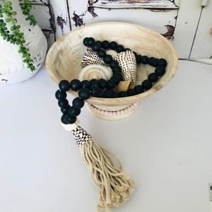 Conus Shell Beaded Tassel, Large  Wall Hanging, Boho Decor, Beach House Decor